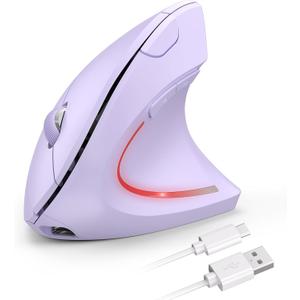 TECKNET Ergonomic Mouse Wireless, Rechargeable Mouse Silent for Carpal Tunnel Right Hand, 2.4GHz USB Vertical Mouse Wireless for Laptop, 5 Adjustable 4800 DPI, Computer, MacBook, Desktop