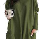 Eytino Womens Plus Size Long Sleeve Tops Crewneck Lightweight Sweatshirt Loose Casual Oversized T Shirts with Pockets, Size: 1X