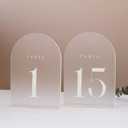 Frosted Arch Table Numbers for Wedding, 15 Pack 5"x7" Frosted Arch Acrylic Signs with Holder Acrylic Table Numbers 1-15, Perfect for Wedding Centerpiece Decoration