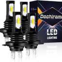 Compatible For Volkswagen Jett(2005-2018) Hi/Lo Beam,6500K White Plug and Play,h7 high beam and low beam,fog light bulbs(Pack of 4)