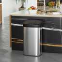 BestOffice 22 Gallons Automatic Sensor Large Kitchen Trash Can with Stainless Steel, Touchless Garbage Bin with Lid for Kitchen, Home, Office Waste Bin 82L