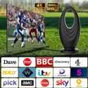 2 x 2025 TV Antenna Indoor/Outdoor VHF UHF Digital Antenna for Smart TV,Waterproof 2000 Miles for Local Channels with Amplifier 360 Receiving Support 4K 1080p HDTVs-16ft Long Cable