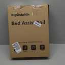 BigDolphin Bed Rails for Elderly Adults Safety - ASTM Approved Adjustable Bed Cane Supports 350LBS with Non-Slip Grip & Storage Pocket, Stable Bed Assist Rails for Seniors, Tool-Free (Medium-Curved handle, Black)