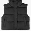 Puffer Vest Women, Sleeveless Cropped puffer Jacket Winter Lightweight Warm Outerwear Stand Collar Women's Zipper Coat Padded Gilet with Pockets, Medium