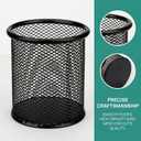 Nicunom 12 Pack Metal Pen Holder Wire Mesh Pen Cup Pencil Holder Pencil Cup for Desk Office Pen Organizer, Black