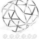 12 Pack Napkin Rings Holders Silver Color Hollow Design Dcor Dinner Party Wedding Christmas Gathering (Silver)