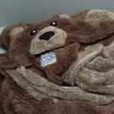 Funziez! Sherpa Bear Adult Onesie - Animal Halloween Costume - Plush Teddy One Piece Cosplay Suit for Adults, Women and Men (Large, Brown)