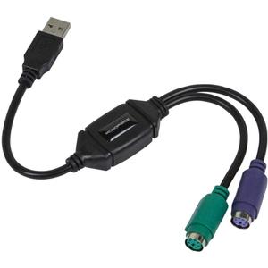 Monoprice PS/2 Keyboard/Mouse to USB Converter Adapter, Black Monoprice PS/2 Keyboard/Mouse to USB Converter Adapter, Black