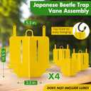 4 Pack Japanese Beetle Trap Vane Assembly, Durable Plastic Top Hanging Assembly with Hooks, Japanese Beetle Traps Accessories for Outdoor Use, Easy to Install (Not included Trap)