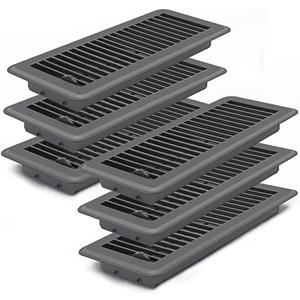 Floor Register Dark Gray and Brown Premium Steel Easy Adjust Floor Vent Cover for Home (Dark Gray-6 Pack, 412 Inch)