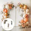 Minetom Set of 2 Metal Backdrop Stand with Wedding Arch Cover Spandex, 7.2FT/6FT Balloon Arch Stand for Birthday Party, Baby Shower, Graduation Ceremony, Garden Decoration, White