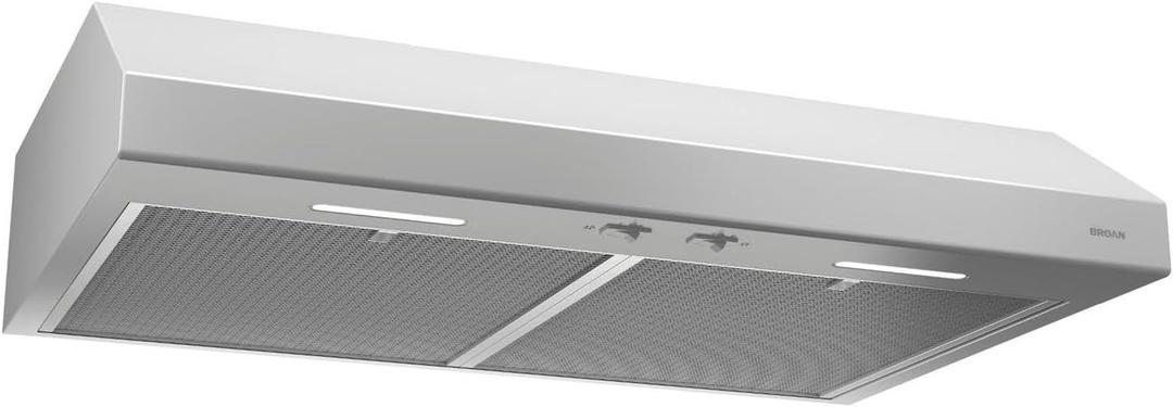 Broan-NuTone BCSEK130WW Energy Star Certified Ligh Glacier 30-inch Under-Cabinet 4-Way Convertible Range Hood with 2-Speed Exhaust Fan and Light, 300 Max Blower CFM, White