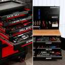 4 x 14 Pack of Magnetic Tool Box Labels  Reusable 3D Heavy Duty Magnetic Toolbox Labels for Garage, Tool Box Magnetic Labels for Trolleys, Toolboxes and Drawer Cabinets (Black)