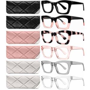 CCVOO 1.75 Style Reading Glasses for Women, Stylish Eyeglasses, Blue Light Readers for Women, Cheaters, (A1 Mix)