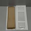 6 Pcs White 12 x 4 Inch Interior Size Air Ceiling Vent Covers 3 Way Sidewall Wall Ceiling Register Air Conditioner Vent Covers Solid Steel HVAC Accessories for Home, Bathroom, Office, Toilet