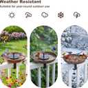 Edenseelake Deck Mounted Metal Bird Bath with Solar Powered Fountain for Outside, Detachable Birdbaths Bowl with Adjustable Steel Clamp for Feeder Railing Balcony Fence Yard