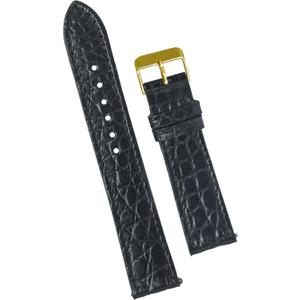 18mm Flat Black AIIigator Watch Band Quick Release Handmade Leather Watch Strap Slim Croc Replacement Wristband Men Stainless Steel Buckle, Christmas Father's Day Gift for Dad Son Husband DH-21G-18MM