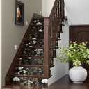 Laatse Dark Floral Wallpaper Peel and Stick Boho Wallpaper 17.5in x 118in Vintage Leaf Contact Paper Vinyl Waterproof Self Adhesive Leaf Botanical Wall Paper for Bedroom Walls Kitchen Cabinet (Bright White&Light Gold)