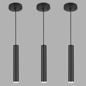 Modern Black Pendant Light Fixture for Kitchen Island, 1-Light Pendant Lighting, Lights Cord Adjustable, Matching GU10 lamp Holder,for Living Room Bedroom Dining Room, Wide Beam Angle(1 Pack)