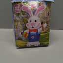 Cllayees 5 FT Easter Inflatable Outdoor Decoration, Inflatables Bunny with Basket and Eggs, Happy Easter Blow up Rabbit for Yard Lawn Garden Holiday Party