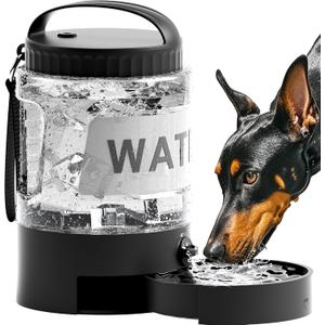 98oz Dog Water Bottle Bowl Dispenser, Large Dog Travel Water Bottle with Pull-Out Drinking Bowl, Portable Beach Camping Essentials Accessories, Bpa Free