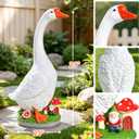 Porch Goose Statue 23" Large White Resin Outdoor Garden Decor