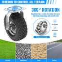 8 Inch Pneumatic Caster Wheels Set of 4 (2 Swivel/2 Rigid),Heavy Duty Casters,Tolerable 880 LBS,Rubber Knobby Tread for Workbench, Cart, Trolley,Wagon and Shelves