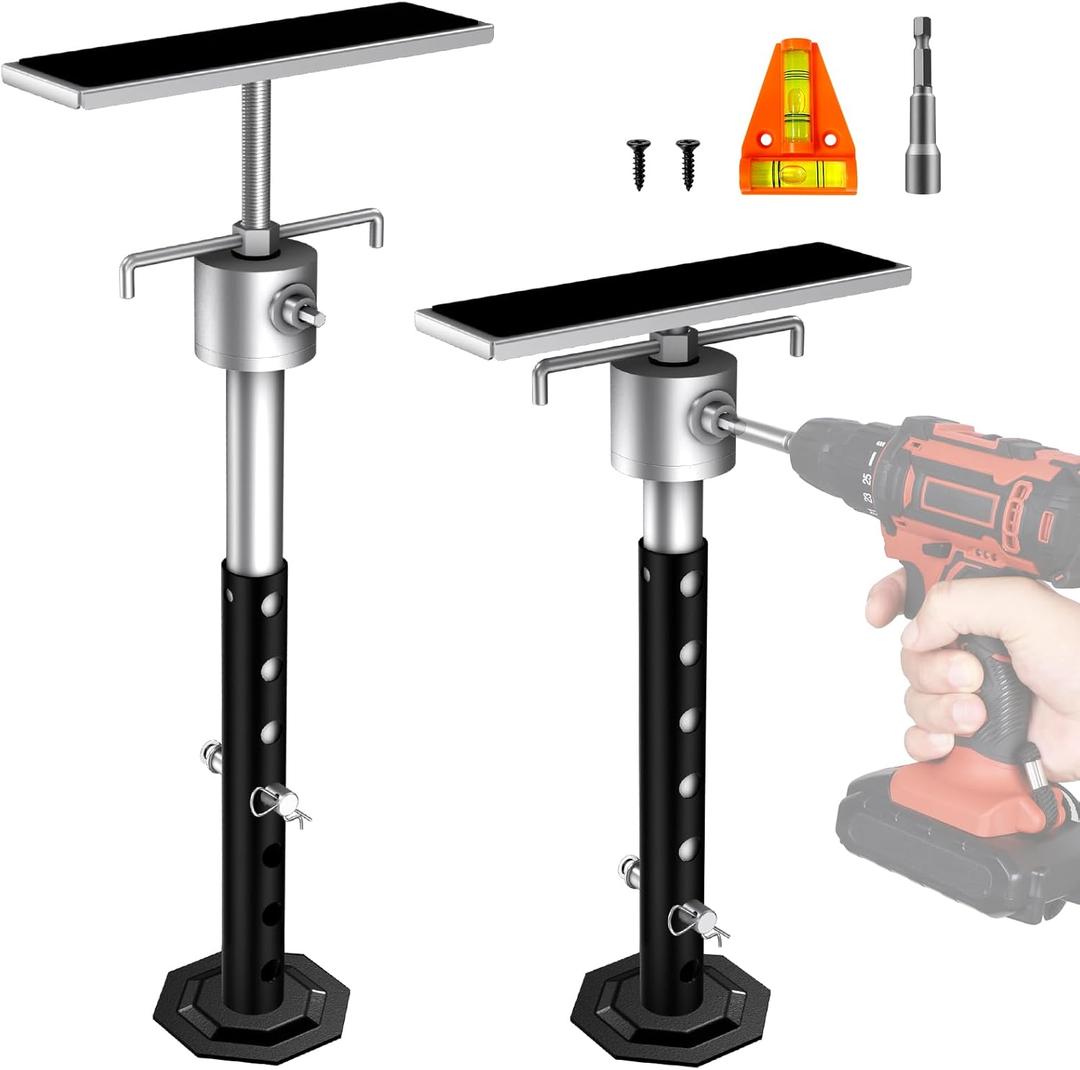 BuyGoe RV Slide Out Support Jacks with Flat Top Block, Adjustable from 16" to 36", Heavy Duty Quick Lift Stabilizer up to 5000 lbs Capacity,Set of 2 Trailer Stabilizers for Travel Camper RV