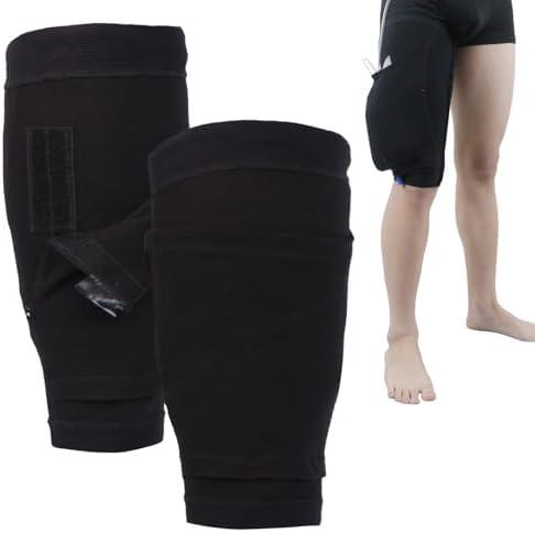 Catheter Leg Bags Holder 2 Count, Fabric Urine Sleeves Holders Urinary Drainage Leg Bag Catheter Stabilization Device for Men Women (M)