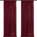 Burgundy Sequin Backdrop 2 Pieces 2ftx8ft Glitter Backdrop Curtains Birthday Party Decoration Photography Backgrounds Fabric Backdrop for Christmas Party