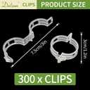 Dalzom 300Pcs Tomato Clips, Plastic Trellis Clips Plant Support Clips, Plant Clips for Support, Grape Vine, Tomato Vine, Vegetables Plants, Garden Clips to Grow Upright Makes Plants Healthier