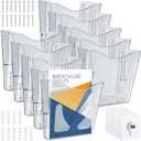 10 Pack Acrylic Wall Pocket File Holders Single Pocket Wall Mount File Organizer Hanging Mail Magazines Organizers for Office Home Classroom(Transparent Black)