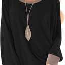 Fallorchid Womens Long Sleeve Tops Crew Neck Tunics Clothes Casual Color Block Sweatshirt (Black, M)
