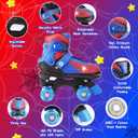 Nattork Kids Roller Skates for Boys Girls, 4 Sizes Adjustable Quad Skates for Kids with Light up Wheels,Cool Birthday Gift for Children Beginners Indoor Outdoor Sports (Medium(1-4)  Red Blue)