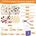 319Pcs Lip Gloss Keychain Making Kit, Including 18 Keychain Clips, 20 Extender Chain, 117 Charms, 150 Jump Ring, 1 Jewelry Plier, Bag Charm Kit, Key Chains Making Supplies for DIY Crafting and Jewelry