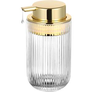 Glass Liquid Soap Dispenser with Gold Pump, Liquid Hand Soap Dispenser for Bathroom, Kitchen, Modern Home Decor Liquid Type/Clear B030