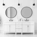 Black Round Mirror 18 inch, Circle Mirror, Matte Black Metal Frame