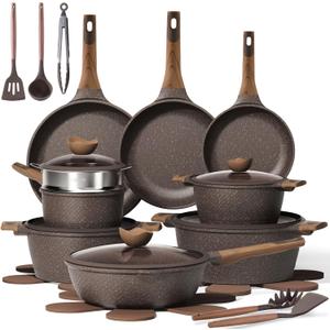 CAROTE 26PCS Pots and Pans Set Non Stick, Cookware Set Pots and Pans Induction Cook Ware, Nonstick Kitchen Cooking, PFOA Free Mothers Day