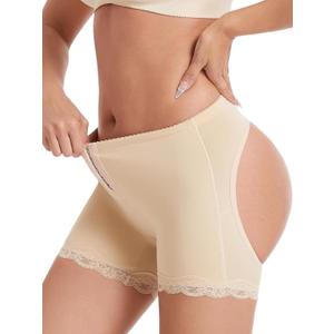 Dulchany Butt Lifting Panties Booty Lifter Underwear for Women Adjustable Hip Enhancer Control Butt Lift Shapewear Shorts Beige (Beige, S)