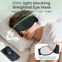Weighted Bluetooth Sleep Mask with Removable Hot & Cold Gel Insert, 3D Blackout Eye Mask, Adjustable Speaker Placement, Passive Sound Masking, 15H Playback for Sleep, Travel & Relaxation