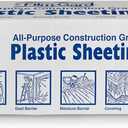 626033 Construction Plastic Sheeting 10' Width X 100' Length X 6 mil Thick, Clear, 1 Count