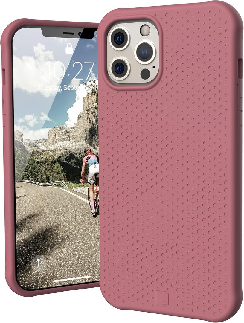 URBAN ARMOR GEAR [U] by UAG Designed for iPhone 12 Pro Max Case [6.7-inch Screen] Case DOT Slim Fit Lightweight Stylish Pattern Impact Resistant Protective Phone Cover, Dusty Rose