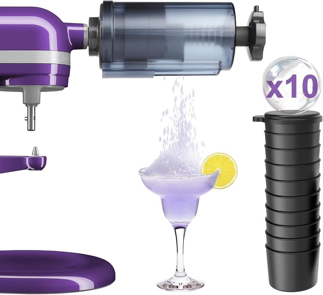 Jooke Shaved Ice Attachment for Kitchenaid Stand Mixer,Homemade Shaved Ice Maker,Snow Cone Machine for Kitchenaid Ice Shaver with 10 Reusable Ice Cube Mold,Ice Crushers for Home Use,Instruction Manual