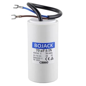 BOJACK 70 uF 450V AC 70 MFD CBB60 Wire Lead Cylinder Motor Run SH Capacitor