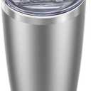 WETOWETO 20 oz Tumbler, Stainless Steel Vacuum Insulated Water Coffee Tumbler Cup, Double Wall Powder Coated Spill-Proof Travel Mug Thermal Cup for Home Outdoor (Stainless, 1 Pack)