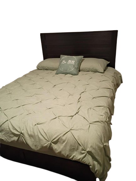 CozyLux King Size Comforter Set , 7 Pieces Pintuck Bed in A Bag Green Comforter King Size, Pinch Pleat Bedding Set with All Season Comforter, Sheets, Pillowcases & Shams