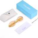 Dollger Retro Oval Sunglasses for Women Men Vintage Trendy 90s Gold Metal Frame Sun Glasses UV400 Protection Champagne Shades