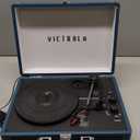 Victrola Journey Bluetooth Portable Suitcase Record Player  with Built-in Speakers, 3 Speed Vinyl Record Player, RCA Out, Headphone Jack (Blue Coral)