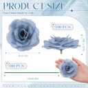 Yunlly 100 Pcs Artificial Flowers Fake Silk Roses Long Stem Rose Bouquet Wedding Party Home Decor for DIY Baby Shower Centerpieces Tables Home Decorations (Dusty Blue)