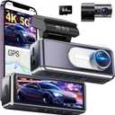 Dash Cam Front and Rear,4K UHD Dual Dash Camera for Cars,Built-in 5G WiFi GPS,64GB Card,170Wide Angle,Car Camera with 3.2" Screen,Night Vision,App Control,Loop Recording,HDR,24H Parking Mode